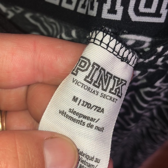 PINK Victoria’s Secret sweatpants large lettering size medium black and white - Picture 4 of 6